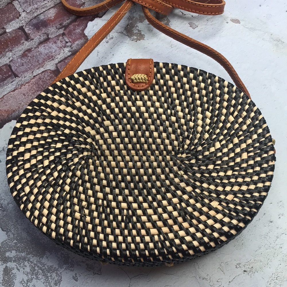 🆕Hawaiian Rattan Crossbody Cloth Lined Purse Bag Travel Vacation - Picture 6 of 10
